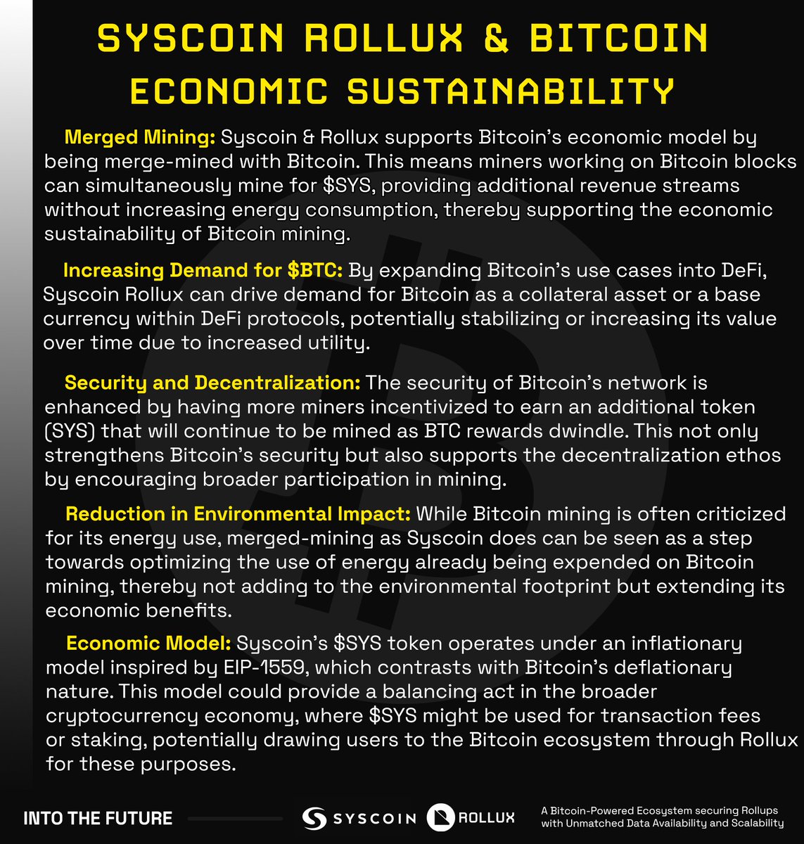 ⚡️ @Syscoin Rollux &amp; Bitcoin Economic Sustainability ⚡️

 "Nothing is more powerful than an idea whose time has come."
 -Victor Hugo

#Bitcoin #Syscoin #Rollux