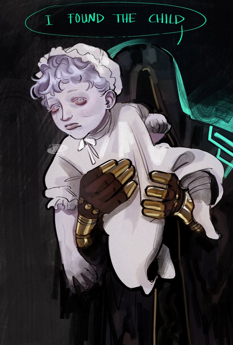 vorgoth and my weird corpse looking mournwatch rook when he was a baby but its based on that one picture of matthew lillard pointing a baby at the camera #dragonage #mournwatch