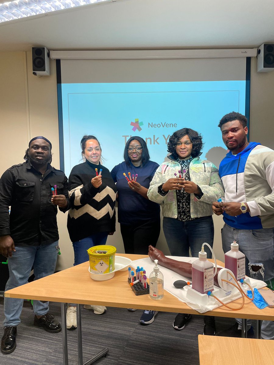 VeneHaem's tweet photo. We’re grateful for the dedication shown by our incredible candidates. From North Wales and Sheffield, they joined us in Middlesbrough for one of our final Sessions. Now that’s commitment and determination! 👏 👏 

#Phlebotomy #ProfessionalTraining  #RCNAccredited #ukwide https://t.co/Fx6gOJnC9v