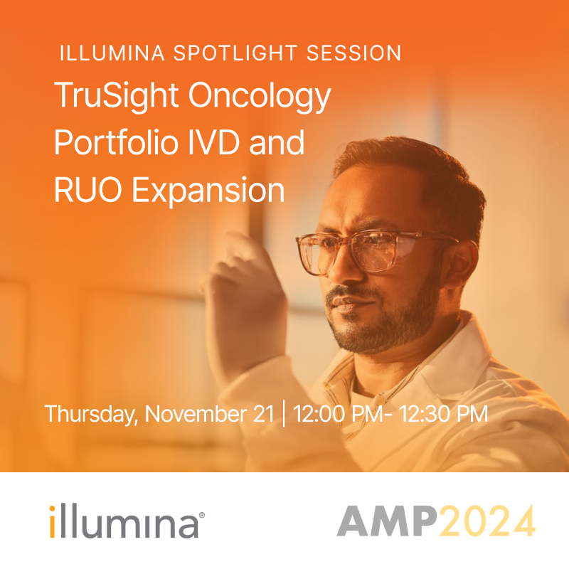 Our first spotlight session starts in just 3 hours! Hear from <a href="/Illumina/">Illumina</a> experts on recent developments and future expansions to the TruSight™ Oncology portfolio, including our recently FDA-approved TruSight Oncology Comprehensive. 🧪