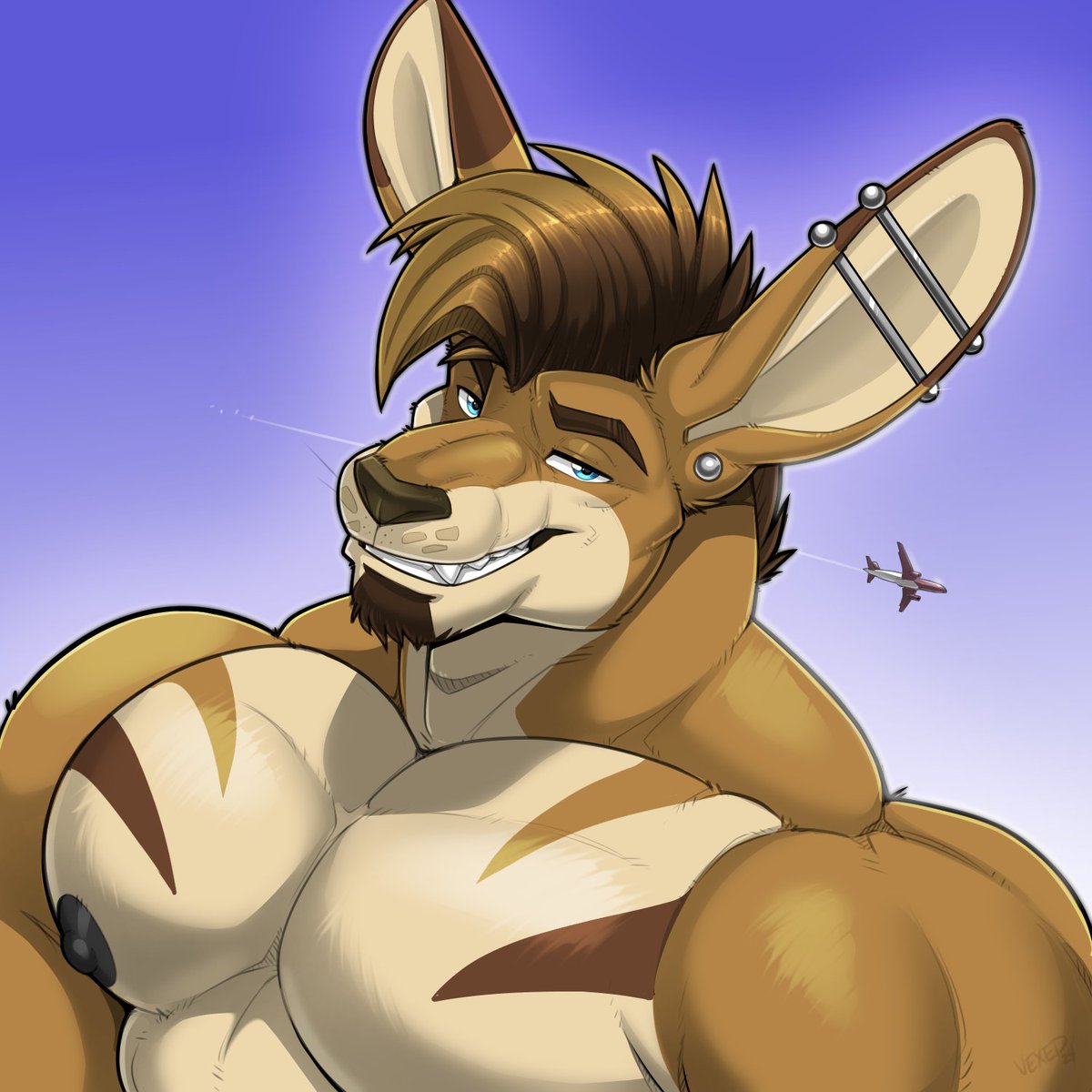 Headshot commission for a fellow roo! No matter how big ya get, you still gotta lay on the charm~