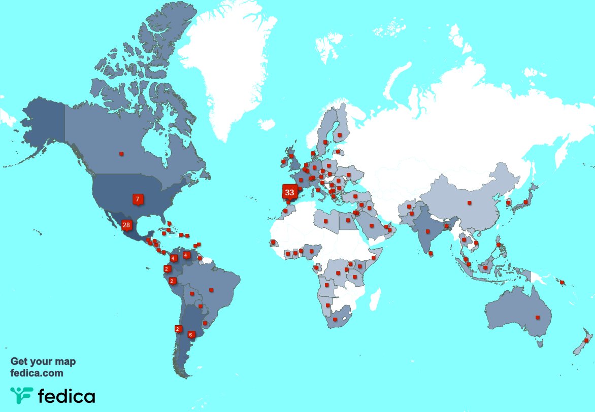 I have 6 new followers from UK. 🇬🇧, and more last week. See fedica.com/!fpalacioso