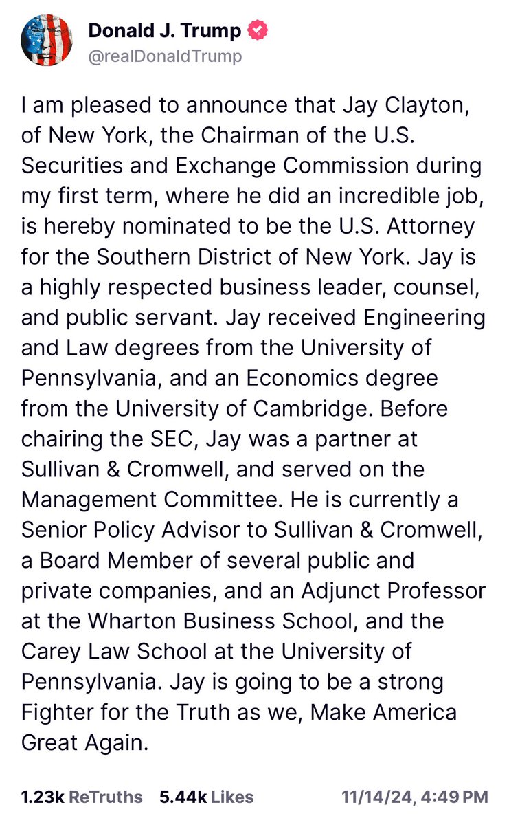 Bernadette Hogan (@bern_hogan) on Twitter photo NEWS: <a href="/realDonaldTrump/">Donald J. Trump</a> announcing his replacement of current <a href="/SDNYnews/">US Attorney SDNY</a> Damian Williams, who is leading the prosecution against <a href="/NYCMayor/">Mayor Eric Adams</a>. NEWS: <a href="/realDonaldTrump/">Donald J. Trump</a> announcing his replacement of current <a href="/SDNYnews/">US Attorney SDNY</a> Damian Williams, who is leading the prosecution against <a href="/NYCMayor/">Mayor Eric Adams</a>.