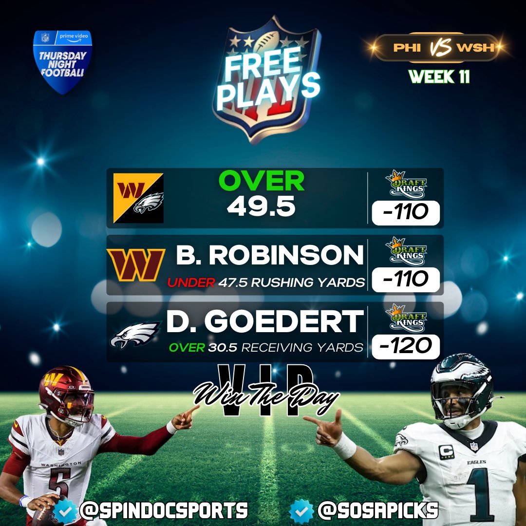 🚨VIP COLLAB🚨

Prime Time 3 Pack with my guy <a href="/SpinDocSports/">Spin Doctor Sports</a> 

🧹Let’s SWEEP THURSDAY NIGHT FOOTBALL!!!

Who’s Tailing?

Best OF LUCK!!!!