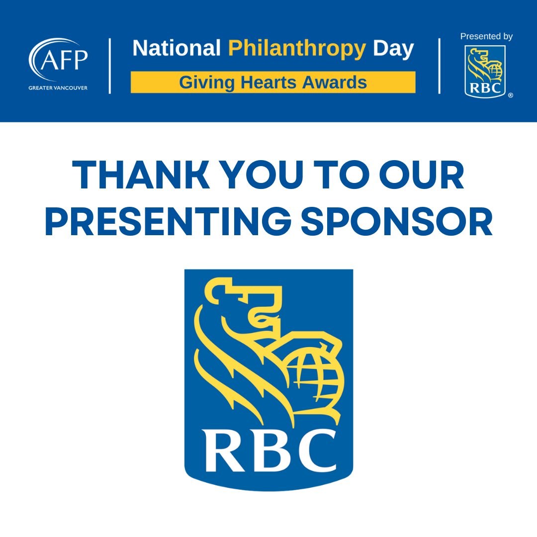 National Philanthropy Day 2024 and the #GivingHeartsAwards would not be possible without our incredible presenting sponsor <a href="/RBC/">RBC</a>. Thank you to RBC and their ongoing commitment to building a culture of kindness and giving.

Limited tickets still available at loom.ly/bvZJxtI