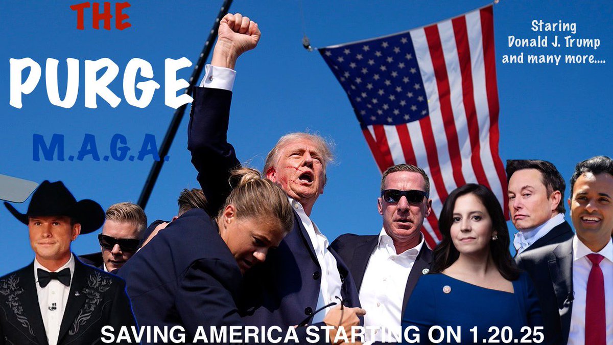 ApDean's tweet image. Coming soon… THE PURGE M.A.G.A.

Saving AMERICA starting on 01.20.2025