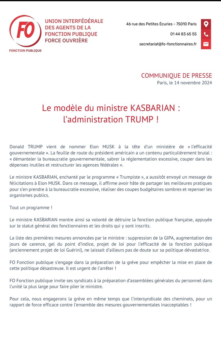 Les cheminots ont raison : bloquer ce gouvernement de fossoyeurs, par la grève, par la mise à l'arrêt du pays ! Nous allons la préparer dans les AG, dans l'unité la plus large. Public-privé : pas touche à nos acquis !