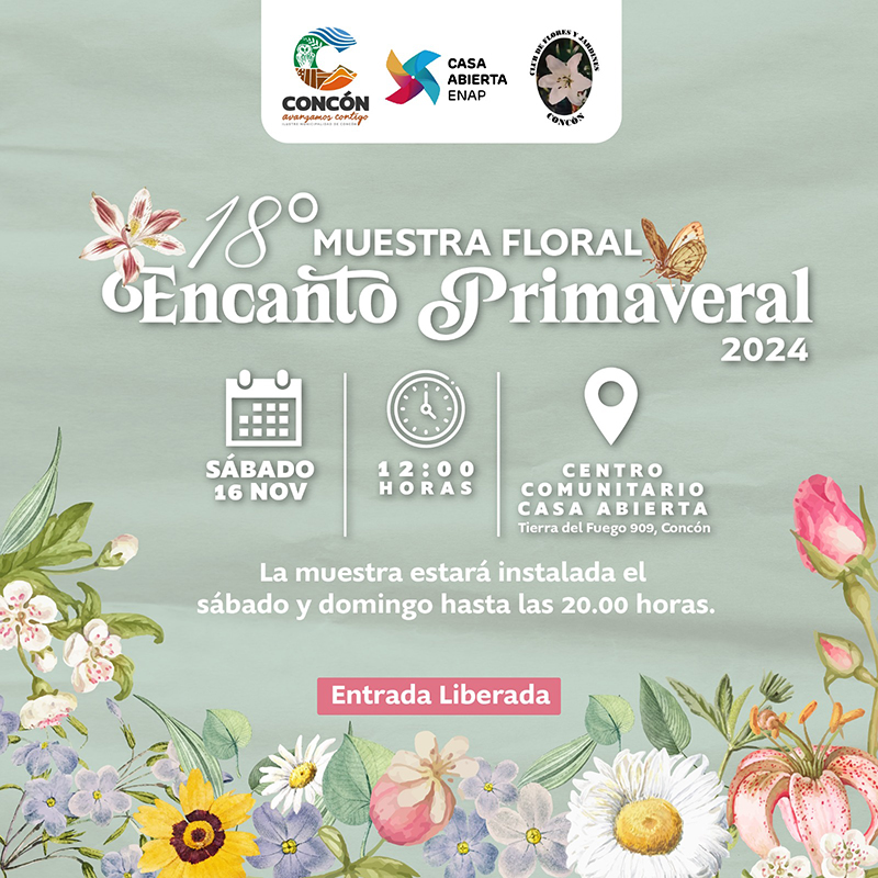 ¡Te invitamos a la 18° Muestra Floral: "Encanto Primaveral"! 🌿🌷
lavozdeconcon.cl/?p=11024