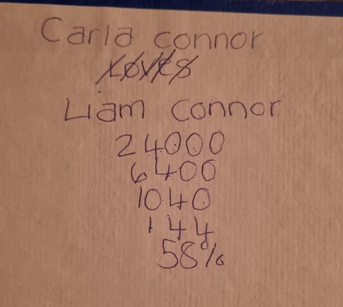 PinkWelshGirl11's tweet image. After finding the Liam and Carla old skool loveometer scribble in a book i still had from 2008 (long time Carla fan 😁) i couldn&apos;t resist having a bit more old skool loveometer fun and well i guess numbers don&apos;t lie, THEY ARE SOULMATES!! 😂🥰🩷 #corrie #swarla #bitoffun
