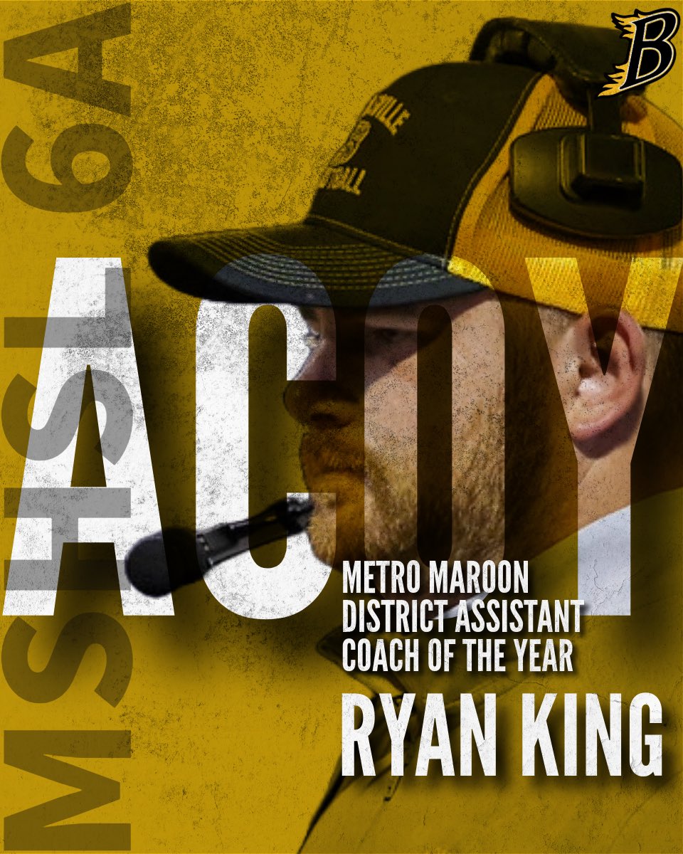 bvblazefootball's tweet photo. Congratulations to Asst. Head Coach and Offensive Coordinator Ryan King on being named the MSHSL 6A Metro Maroon District Assistant Coach of the Year! 

#GoBlaze 🟡🔥⚫️ https://t.co/B8cCzPH4Mq