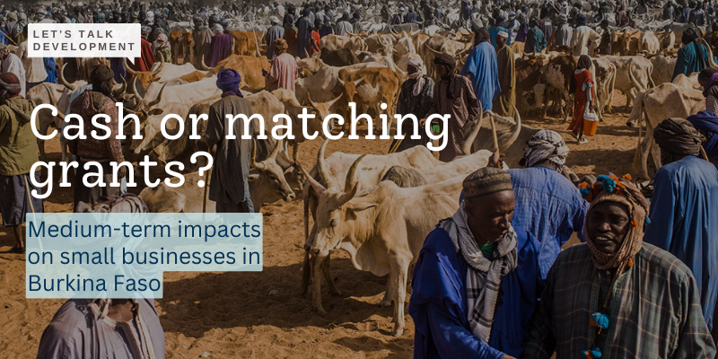 Cash grants, especially in fragile contexts, show promise for enhancing firm survival and growth. What are the impacts of cash grants and matching grants on small businesses? 

Our blog shares lessons from a study in Burkina Faso wrld.bg/Xfo650U7vpa