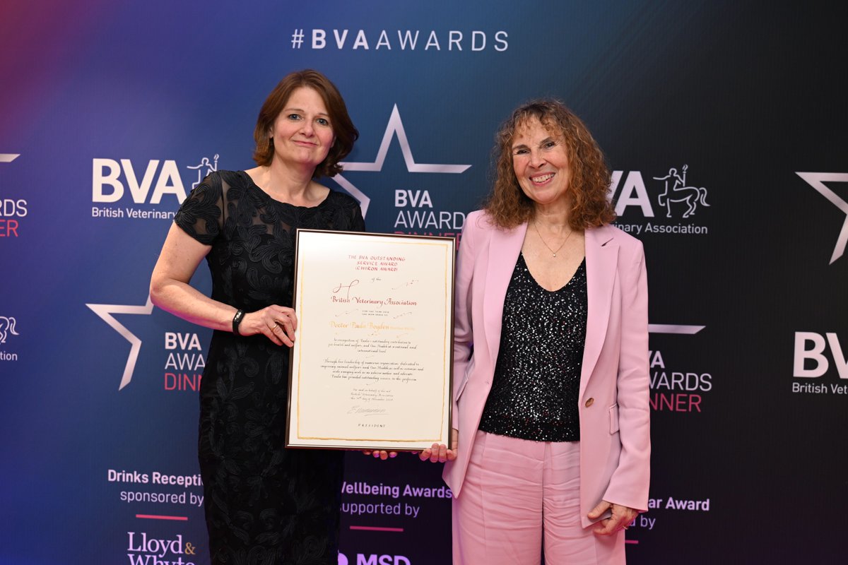 BritishVets (@britishvets) on Twitter photo 🏆 Finally, we’re thrilled to reveal the winner of the BVA Outstanding Service Award (Chiron Award), Paula Boyden
Paula receives this prestigious award for her invaluable contributions to pet health and welfare, and #OneHealth.
#BVAAwards #WeAreBVA <a href="/DogsTrust/">Dogs Trust 💛🐶</a> 🏆 Finally, we’re thrilled to reveal the winner of the BVA Outstanding Service Award (Chiron Award), Paula Boyden
Paula receives this prestigious award for her invaluable contributions to pet health and welfare, and #OneHealth.
#BVAAwards #WeAreBVA <a href="/DogsTrust/">Dogs Trust 💛🐶</a>