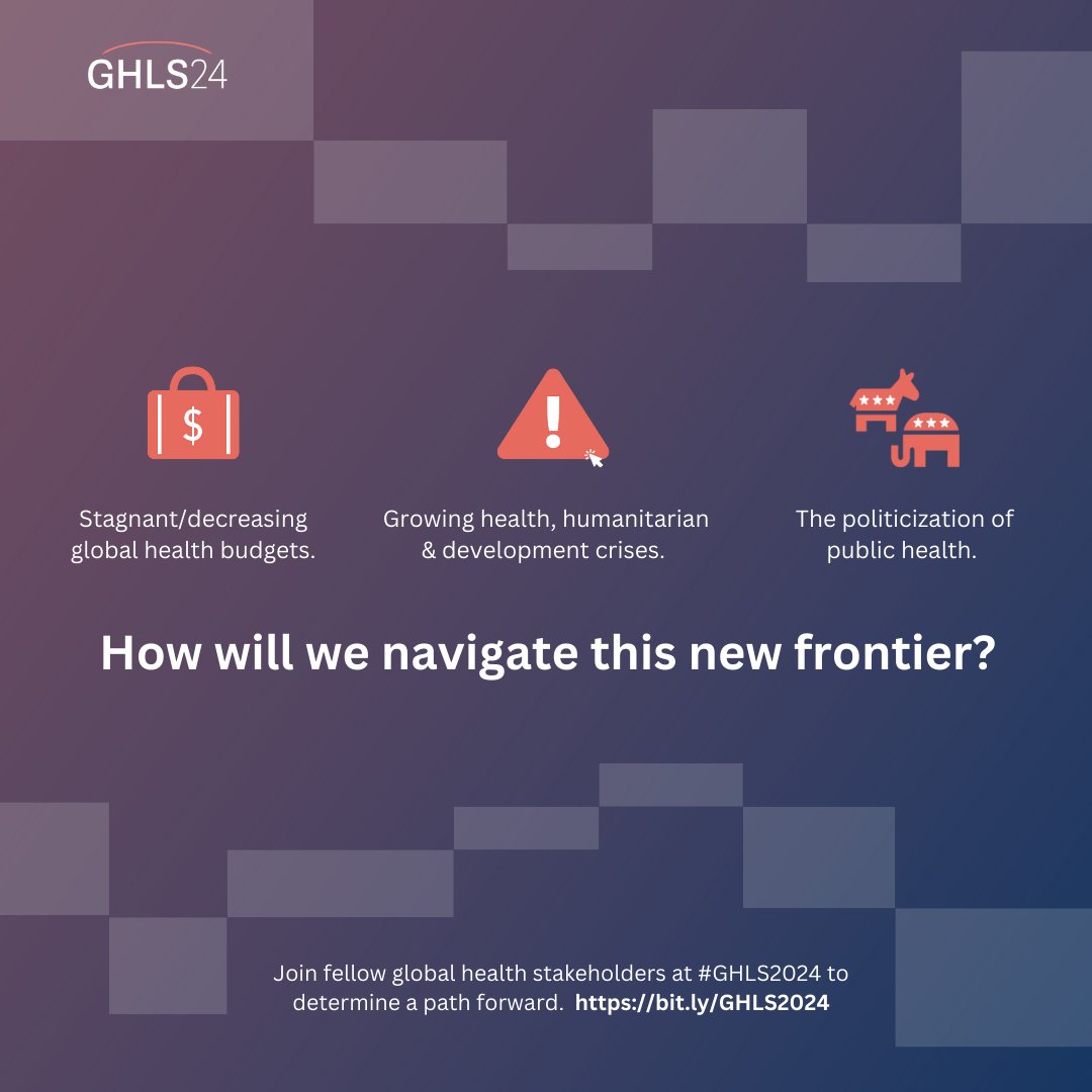 GlassrothCreate's tweet photo. Growing health, humanitarian &amp; development crises. Stagnant/decreasing budgets. The politicization of public health. How will we navigate this frontier? Join fellow #GlobalHealth stakeholders at #GHLS2024 to determine a path forward. Register here: https://t.co/hPbTdhdRWR https://t.co/rCjQZAiNzz