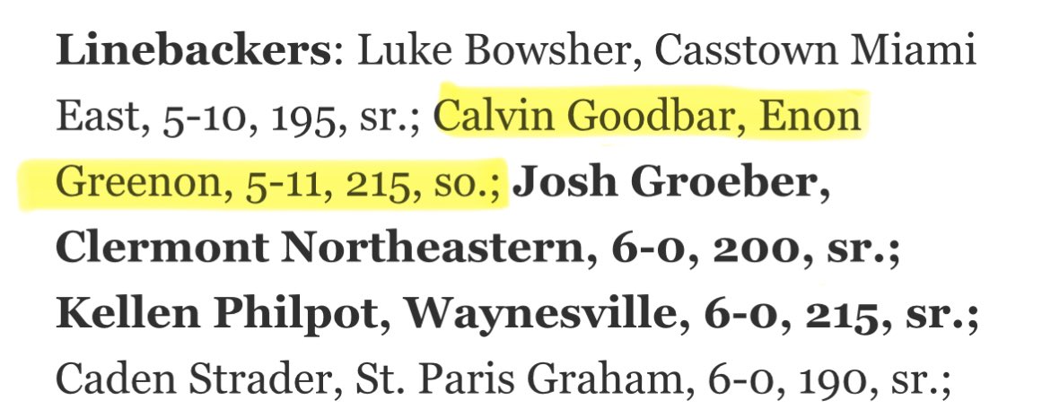 GoodbarCalvin's tweet image. Blessed to be named 2nd team All-Southwest Ohio linebacker as a sophomore 

@kkjwooten #MOG ☠️🏴‍☠️
@Greenon_AD @JeffGoodbar
