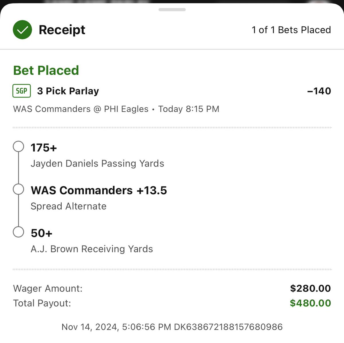 Johnny2Locks's tweet image. TNF let’s cash 🫡 #gambling #GamblingCommunity #sportsbets
