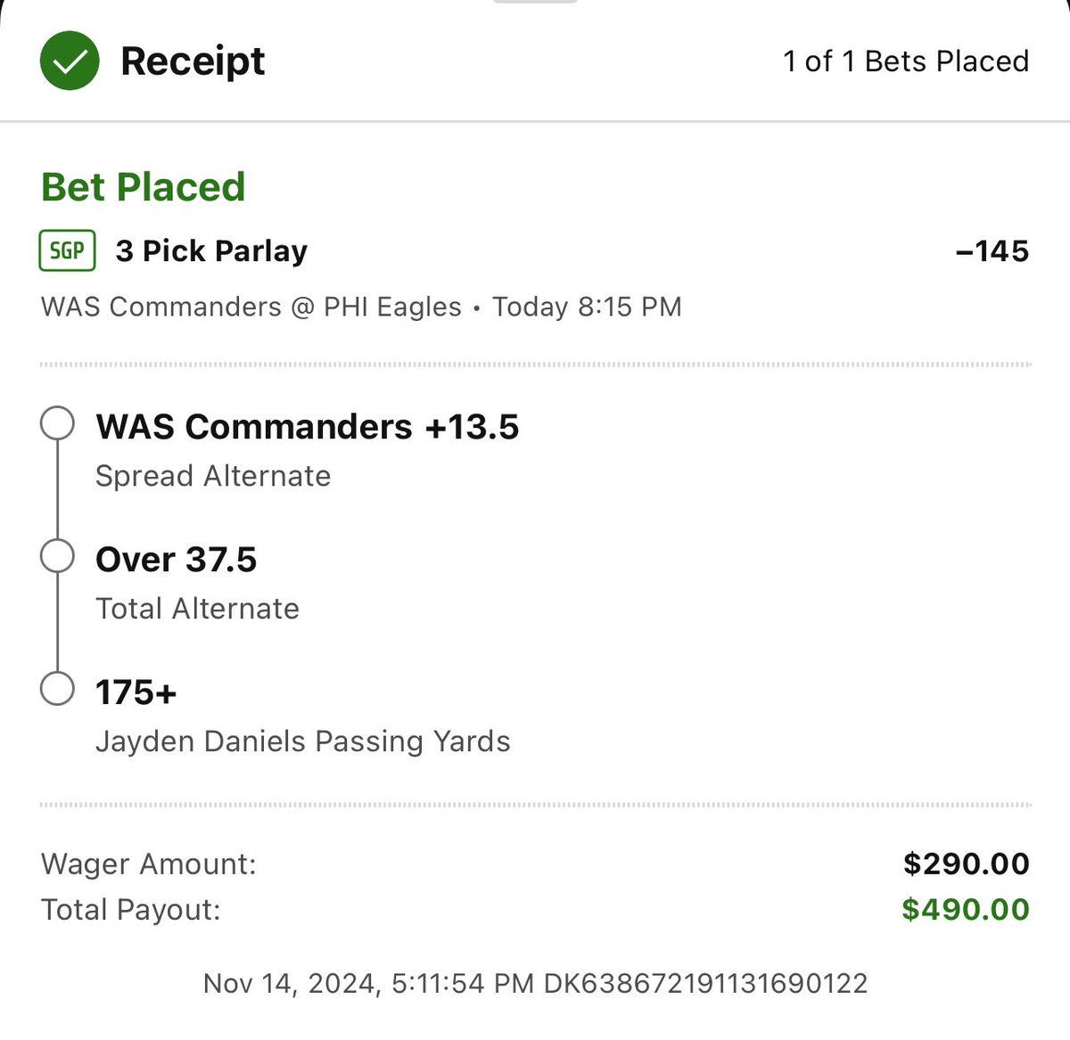 Johnny2Locks's tweet image. TNF let’s cash 🫡 #gambling #GamblingCommunity #sportsbets