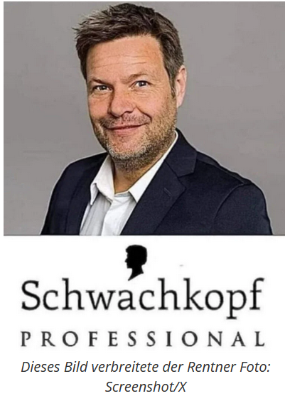 falkenklar's tweet photo. "...Werbeauftritt der Fa. Schwarzkopf...‘#Schwachkopf PROFESSIONAL’ zeigt, um Robert Habeck...zu diffamieren u. ihm sein Wirken als Mitglied der Bundesregierung zu erschweren.“ Bezeichung für eine Person, deren "Wirken" von Komikbildchen "erschwert" wird ?  LUSCHE. https://t.co/9I83wiQFBe