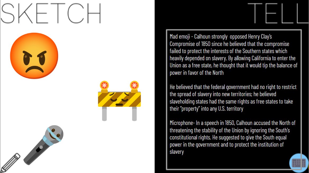 JustinUnruh16's tweet image. APUSH-Compromise of 1850
✅#ThinSlide on @padlet ✅#MapandTell ✅#SketchandTell Gallery Walk w/ notes on #Frayer ✅#ThinSlide Paragraph ✅SAQ on Class Companion
docs.google.com/presentation/d…