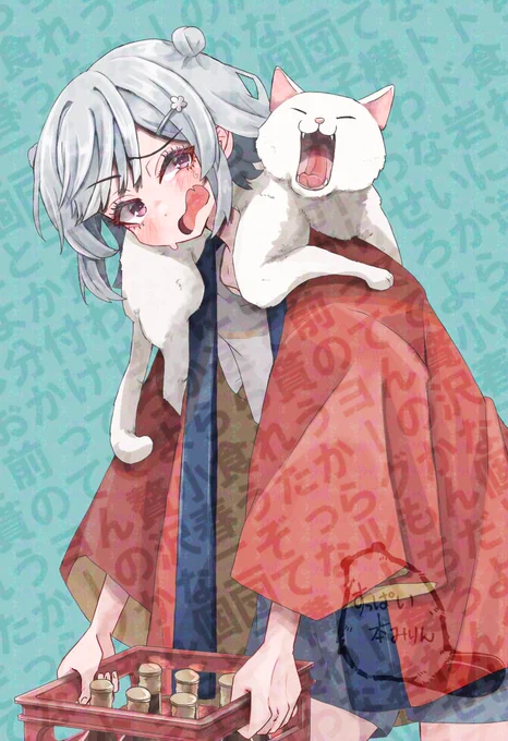 絵に怪文書の透かし入れるの楽しすぎるんだがとりま六花ちゃん、ゆかりさん、千冬ちゃん、みゃーまいやってみた愛詰まりまくりますなぁ 