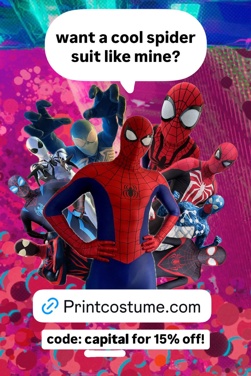 capitalspidey's tweet image. WANT A COOL SPIDEY SUIT?
TRY printcostume.com ‼️
+ code capital gives you 15% off your order✅