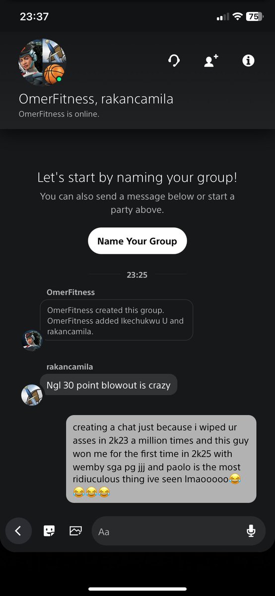 Uche410_'s tweet photo. This guy won me and he made a group chat with me and his friend bc i used to wipe their asses in 2k23 lmaoooooo😂😂😂😂😂 https://t.co/MLJjU5XCRF