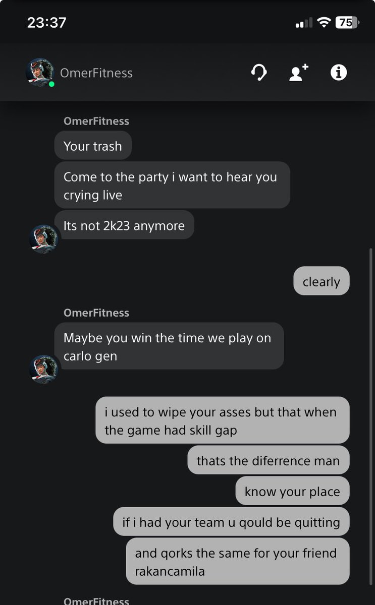 Uche410_'s tweet photo. This guy won me and he made a group chat with me and his friend bc i used to wipe their asses in 2k23 lmaoooooo😂😂😂😂😂 https://t.co/MLJjU5XCRF
