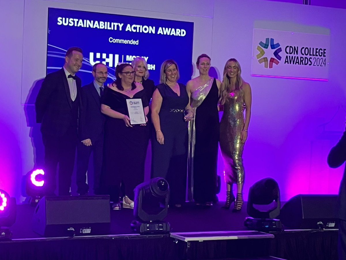 Super proud of <a href="/UHIMoray/">UHI Moray</a> <a href="/ThinkUHI/">UHI</a> Commended in Sustainability Action Award for collaborative research project Under the Scissors   <a href="/ColDevNet/">CDN</a>  #CollegeAwards