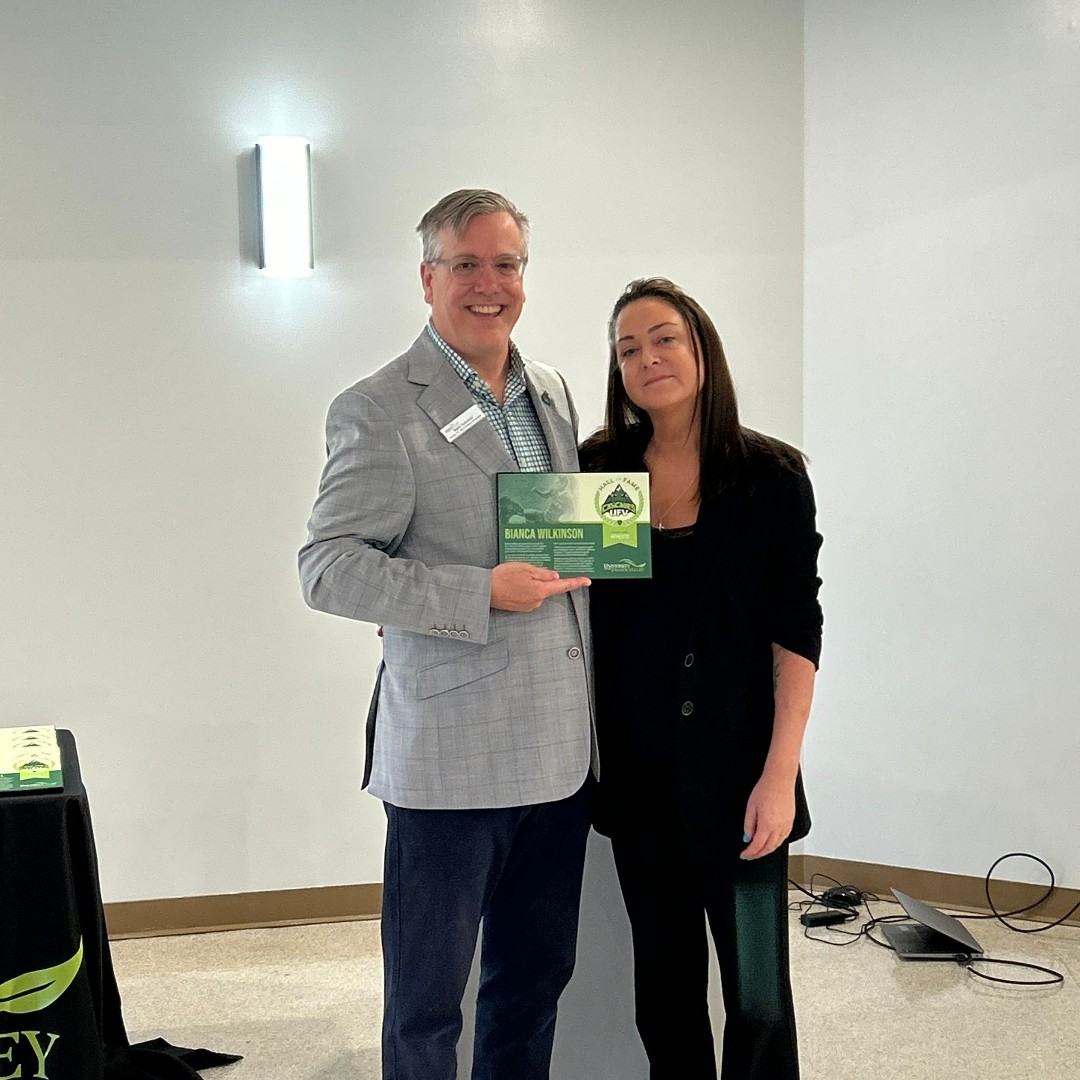 Bianca Wilkinson, a top soccer player, was honored by @ufvcascades as a 2025 Hall of Fame inductee. She joined in 1993, leading the team to their first bronze and later played semi-pro. 

More: ow.ly/8Vko50U7ebb #UFVAlumni #RallyfortheValley