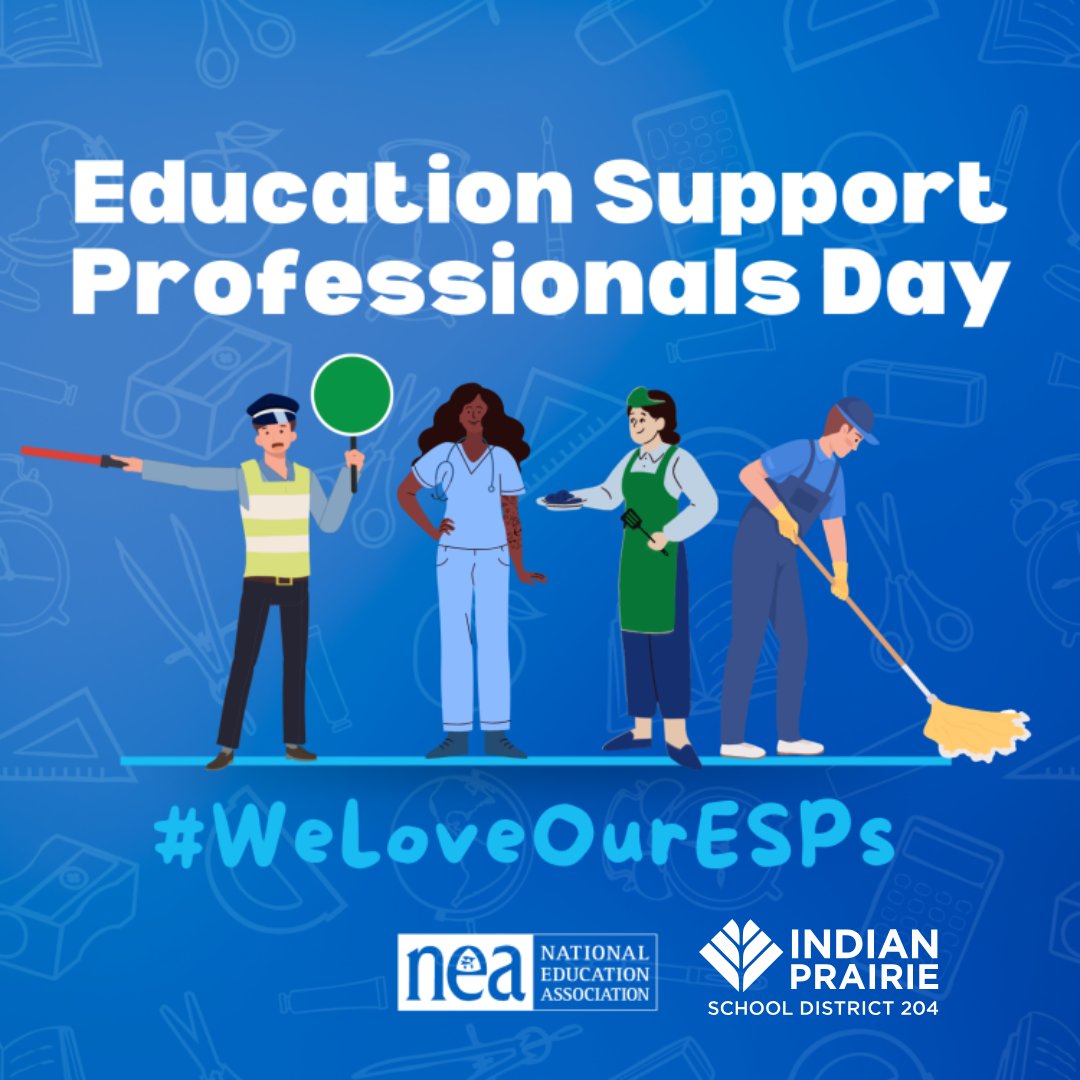 Say thank you to your Crossing Guard, School Nurse, Food Service Worker, School Custodian, and other school support staff today!
ESPs play a vital role in IPSD 204. They keep our schools running and our students safe, healthy, and ready to learn every day.
#WeLoveOurESPs