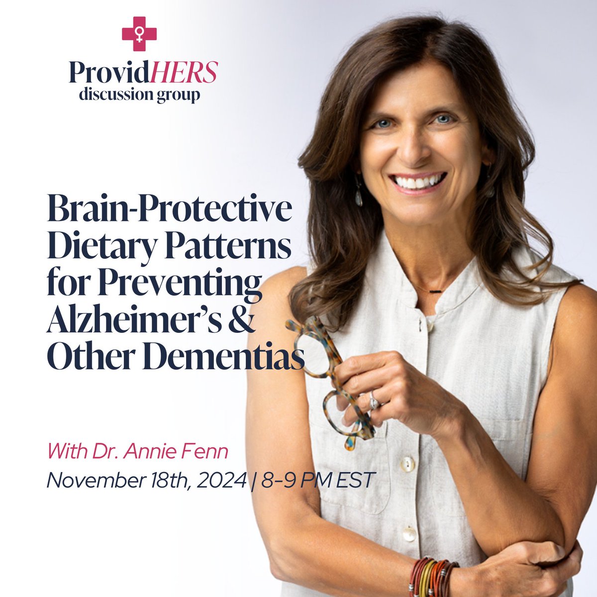 Join us Monday, November 18th at 8:00 PM for a case-based discussion on "Brain-Protective Dietary Patterns for Preventing Alzheimer's &amp; Other Dementias" with Annie Fenn, MD.

To join us, visit: msmedicine.com/providhers-dis…
⁠
