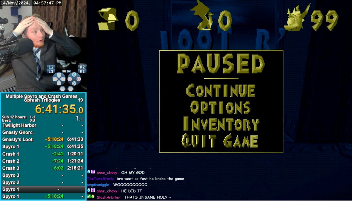 Last stream of the year. Never thought a Sprashfecata 642% could of ever been completed in 6:41:35! Huge GG and also huge WR. Thank you to everyone who was there, 2024 has been one of the best years of my life. 2025 will hopefully be the same!