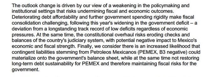Moody’s cambia a negativa la perspectiva de la calificación de México.

Si saben inglés: ouch.

Si no... pues... ejm... disfruten lo votado 🤫