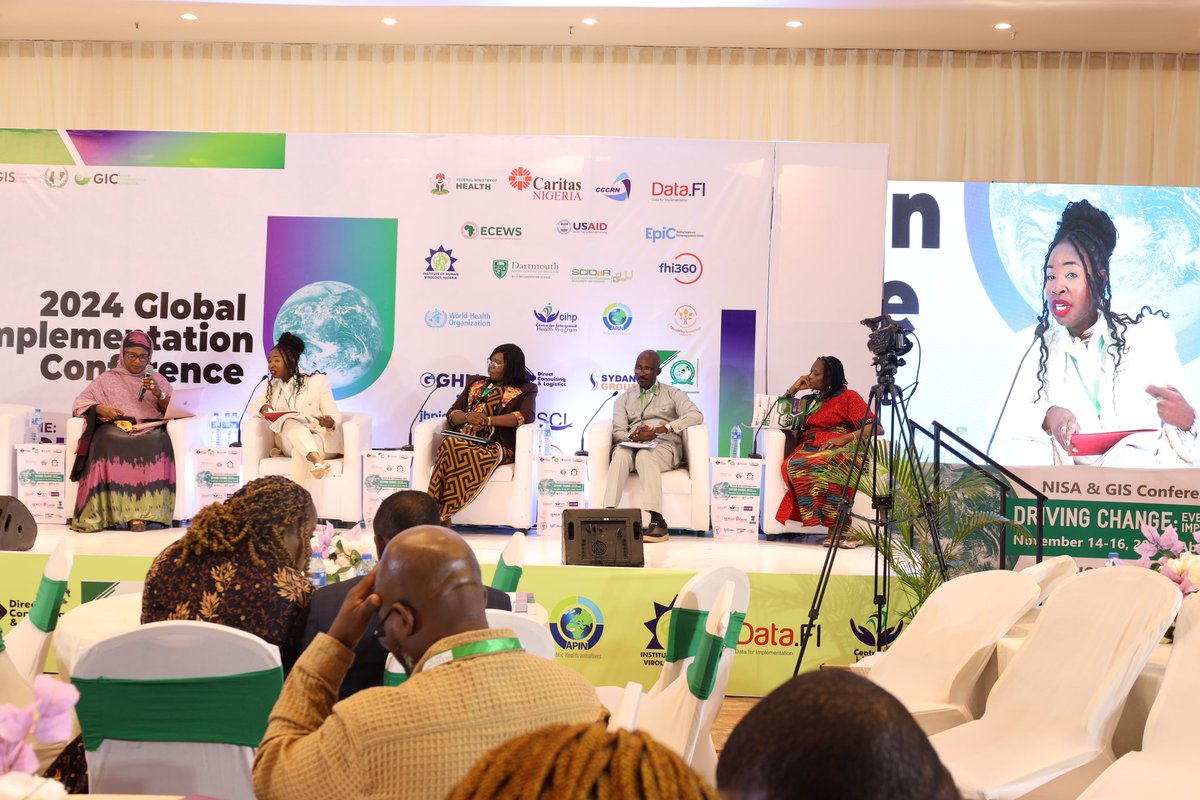 NigeriaScience's tweet image. The 2024 @NigeriaScience (NISA) and @GlobalImplement (GIS) conference commenced on November 14. This event brings together top experts and key stakeholders in implementation science. It aims to advance research and collaboration in the field.