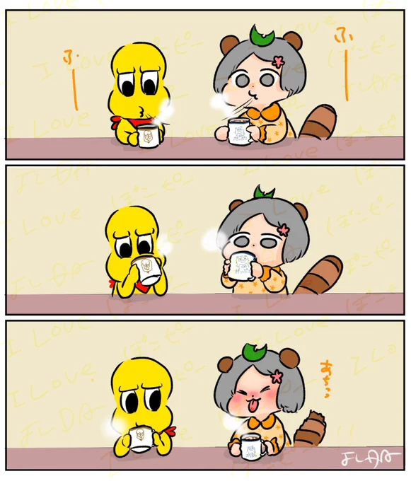 漫画は手書きで名前とI LOVE ぽこピーを入れてたわよ。 