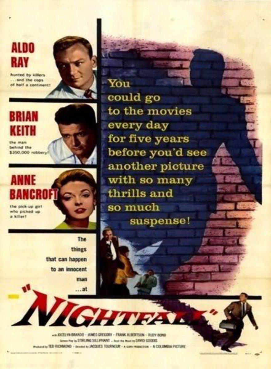 FrankMalfitano's tweet photo. 1 MORE FUNAL? LIST OF 100 FILMS I LOVE (IN NO ORDER) 14: Solid actor #BrianKeith would have been 103 2day here’s a superb 1956 #filmnoir where he’s 1 of 2 ruthless bank robbers involved with unlucky #AldoRay in taut atmospheric 1956 #JacquesTourneur 🎥 #DavidGoodis ✍🏻 #Noirvember https://t.co/4XzoyVhZE6