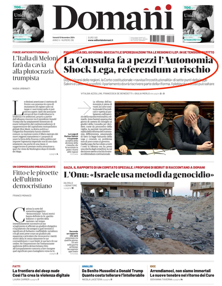 Della sentenza (per ora comunicato) della Corte costituzionale, che ha dichiarato l'illegittimità di una serie di disposizioni della legge sull'autonomia differenziata, ciò che più colpisce sono le premesse su cui si fonda: la violazione da parte della legge di una serie di