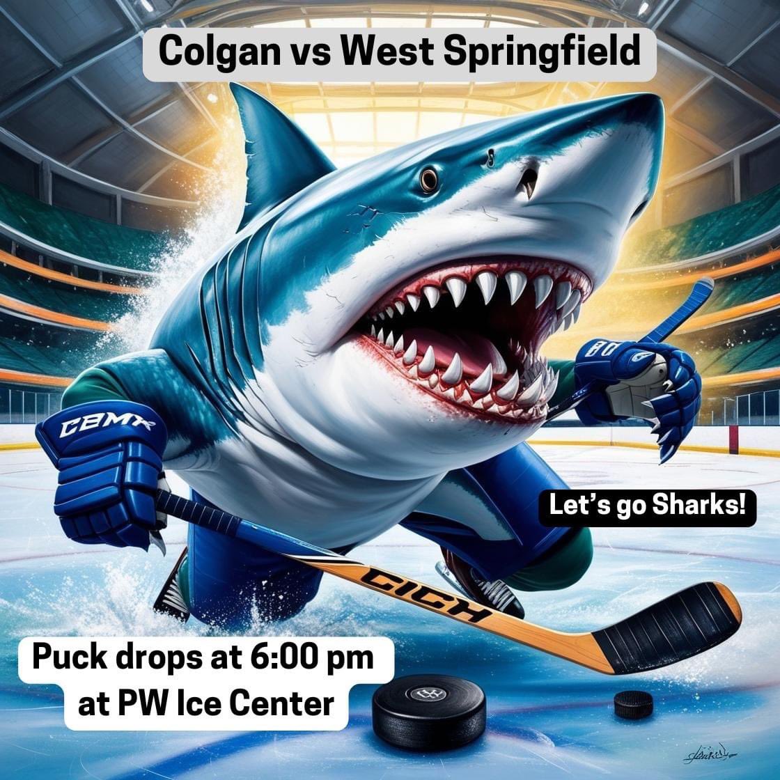 Come cheer on Colgan this Friday (11/15) when they take on West Springfield! 
Let's go Sharks!🦈🏒🥅💙