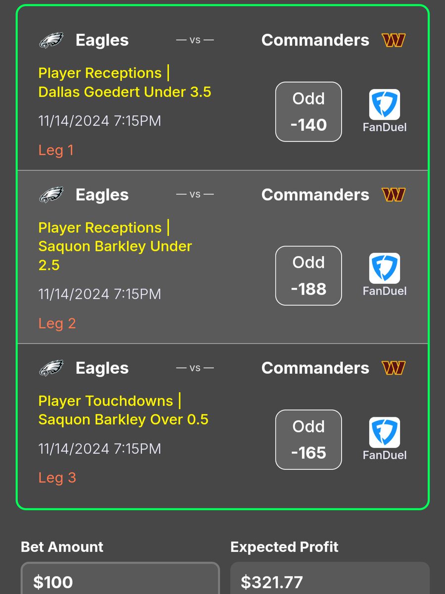CappersCall's tweet photo. Thursday night football Parlay play!!
#Prizepicks #nba  #fanduel   #gambling  #prizepickswinning #playerprops #freeplays #DFS #GamblingTwiiter #GamblingX #Parlay #ThursdayNightFootball https://t.co/l0gXuIn0Oq