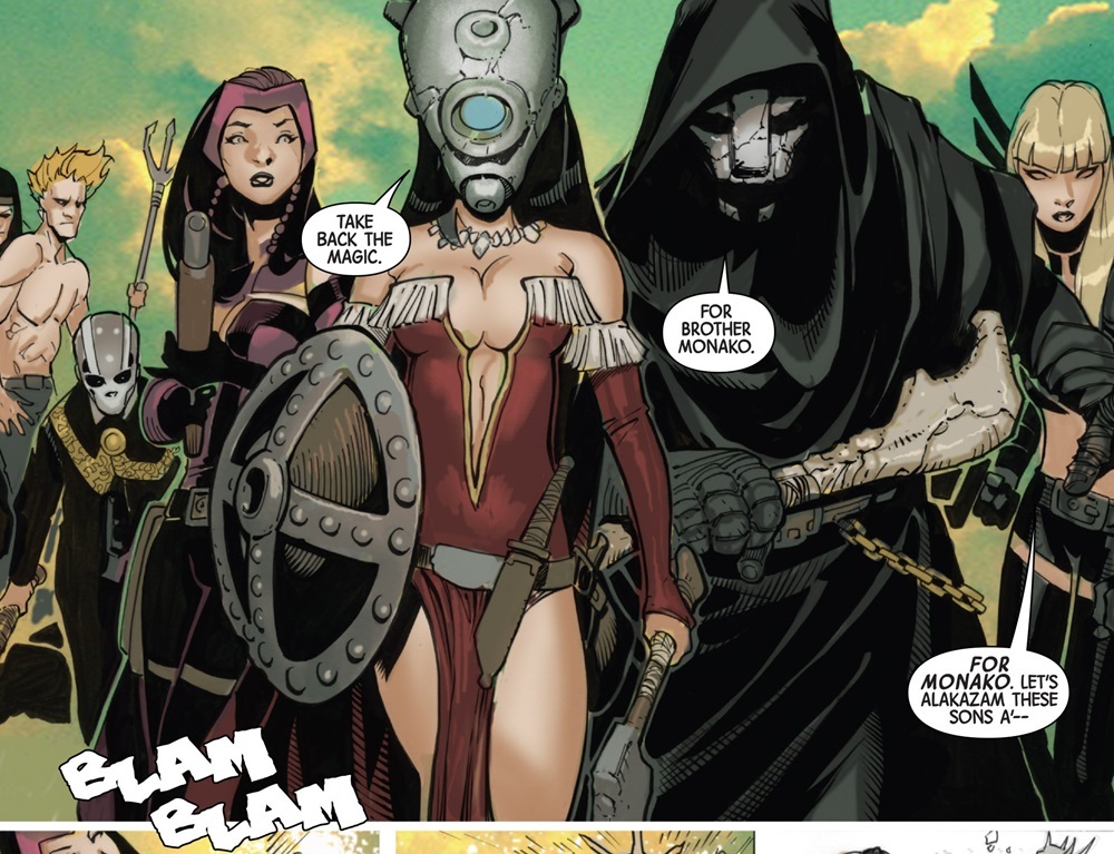 As Magik and others gather the last remnants of magic, they brace themselves to take on the Empirikul.

For Monako!  

Doctor Strange V4 9