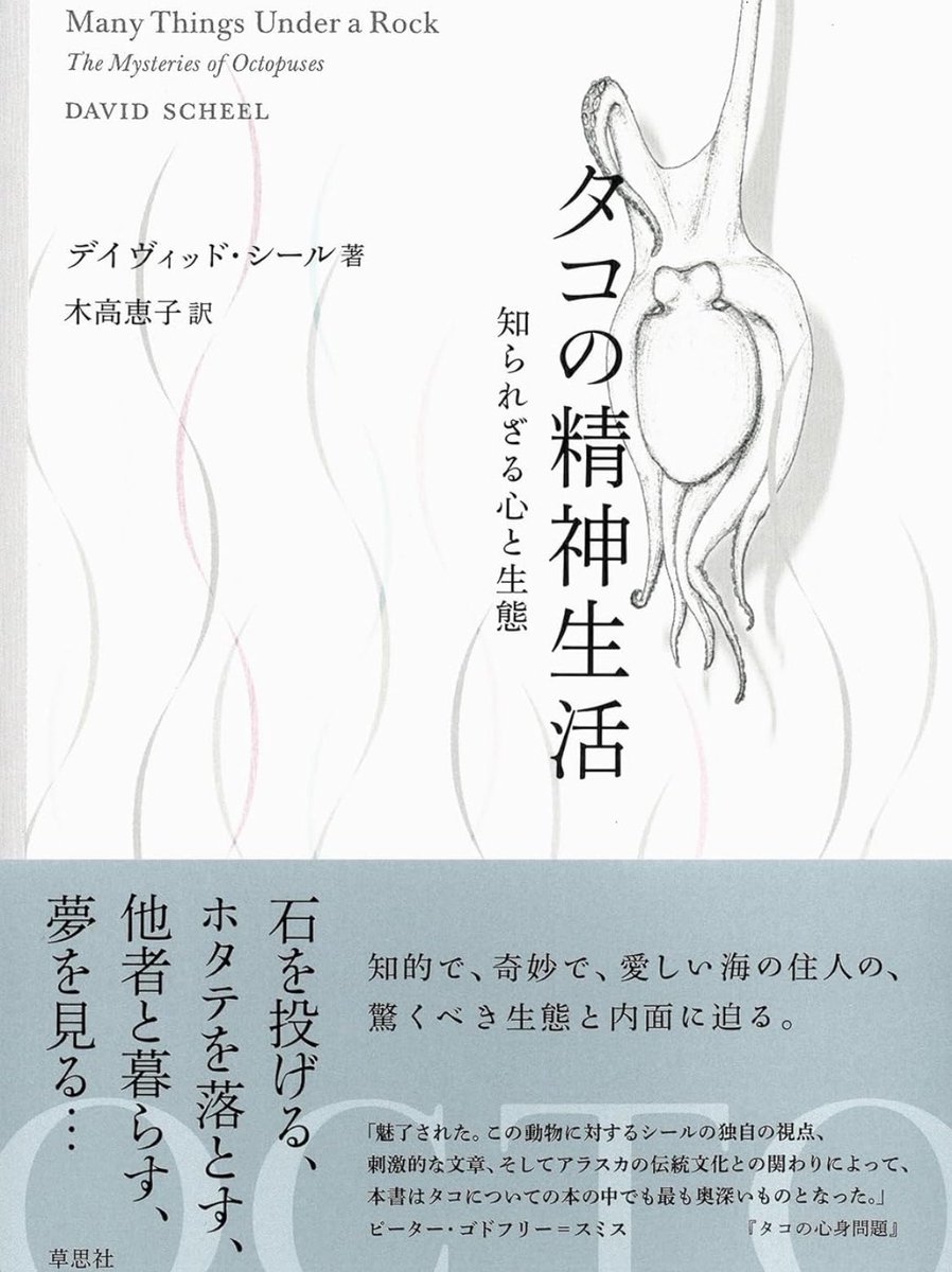 nandatteiijyann's tweet photo. 本日出版『タコの精神生活』

タコはどのように世界を見て、
どんな価値観で物事を判断するのか。
タコ研究の第一人者による長年の研究や、タコにまつわる先住民の伝承を織り交ぜ、この海の住人の生態と内面にまつわる、驚くべき発見の数々について語る

詳細こちらです🐙
https://t.co/0vzGrf1opT https://t.co/oSraRi8sIh