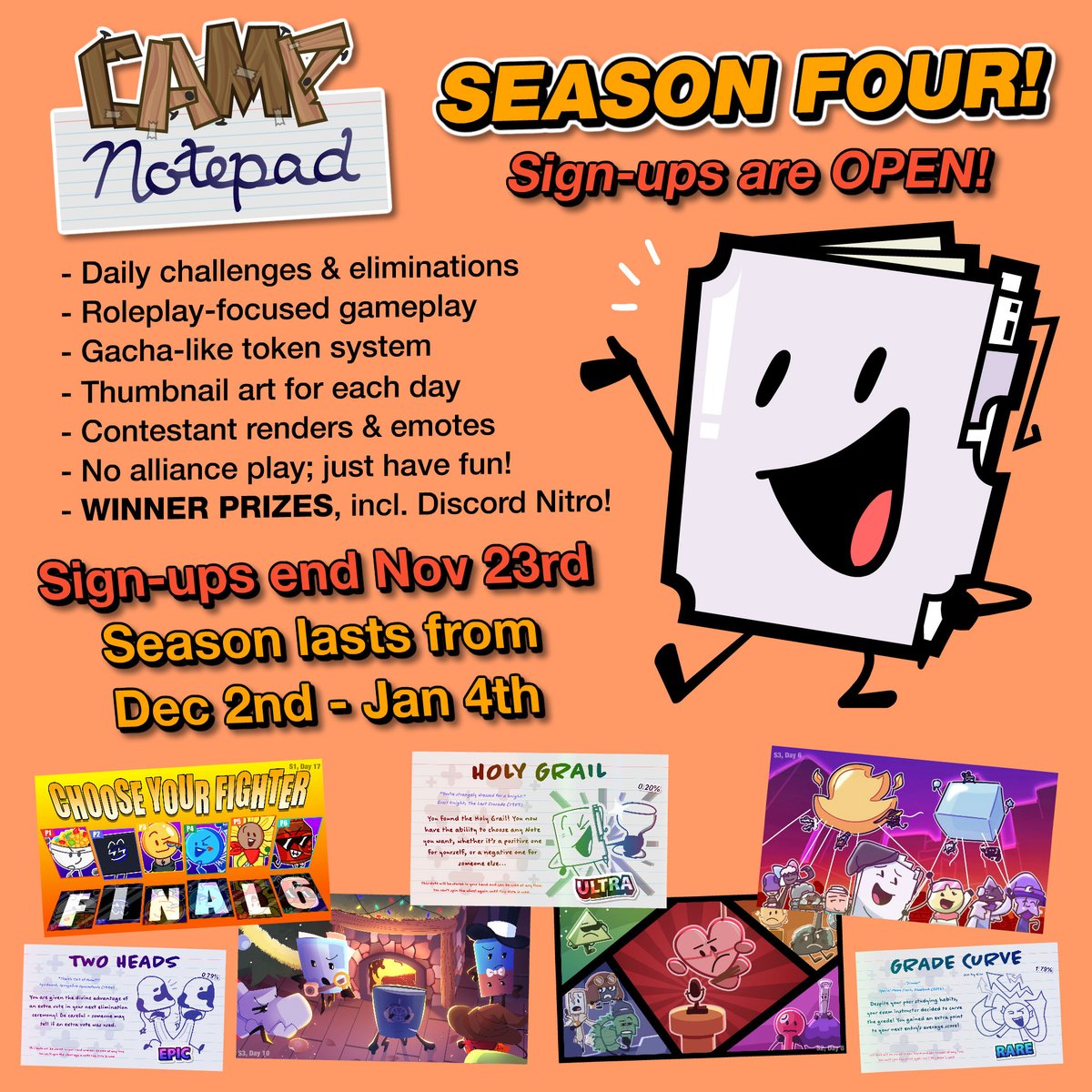 DanDaMiniFig's tweet photo. #CampNotepad ad! If you want to be involved in a fast-paced OSC camp hosted by yours truly, join the Discord server! https://t.co/ddSGKWfRH4