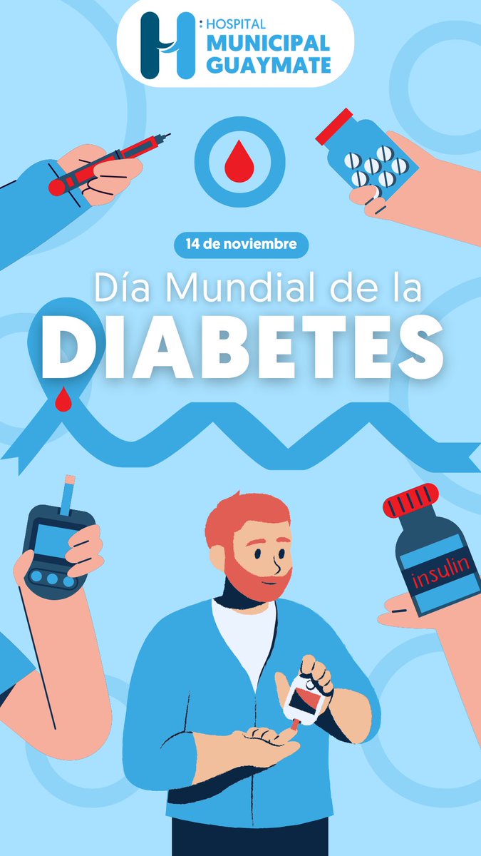 hospguaymate's tweet photo. “¡Hoy es el #DíaMundialDeLaDiabetes! 🩺 La diabetes puede afectar a cualquiera, ¡sin importar la edad! Un simple chequeo puede marcar la diferencia. Cuida tu salud, infórmate y prevén. ¿Ya te hiciste tu chequeo? #CuidaTuSalud #Diabetes #ChequeoAnual #Prevención” https://t.co/qldKlGpf5B