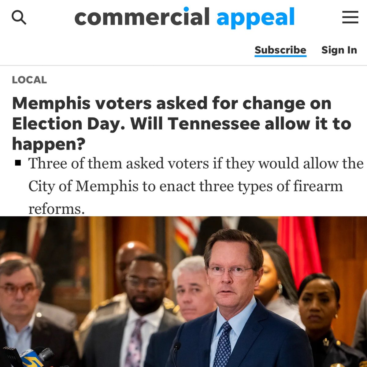 ICYMI— MEMPHIS voters were asked if they want 3 gun safety laws, despite <a href="/CSexton25/">Speaker Cameron Sexton</a> threatening to withhold tax revenue. All 3 passed bigly. 

The laws don’t change, but out of state gun groups are suing anyway. (giving Memphis an even bigger platform 📣 ) commercialappeal.com/story/news/loc…