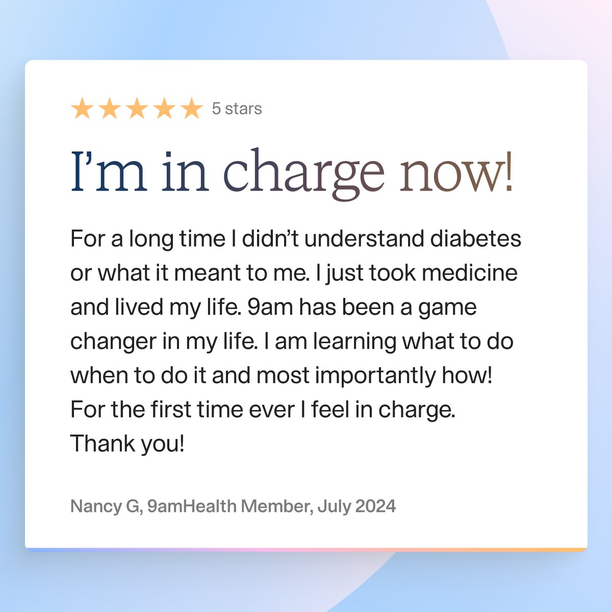 Our members say it best. 🎯💪
#DiabetesAwarenessDay #TakingCharge #Type2DiabetesPrevention #9amHealth