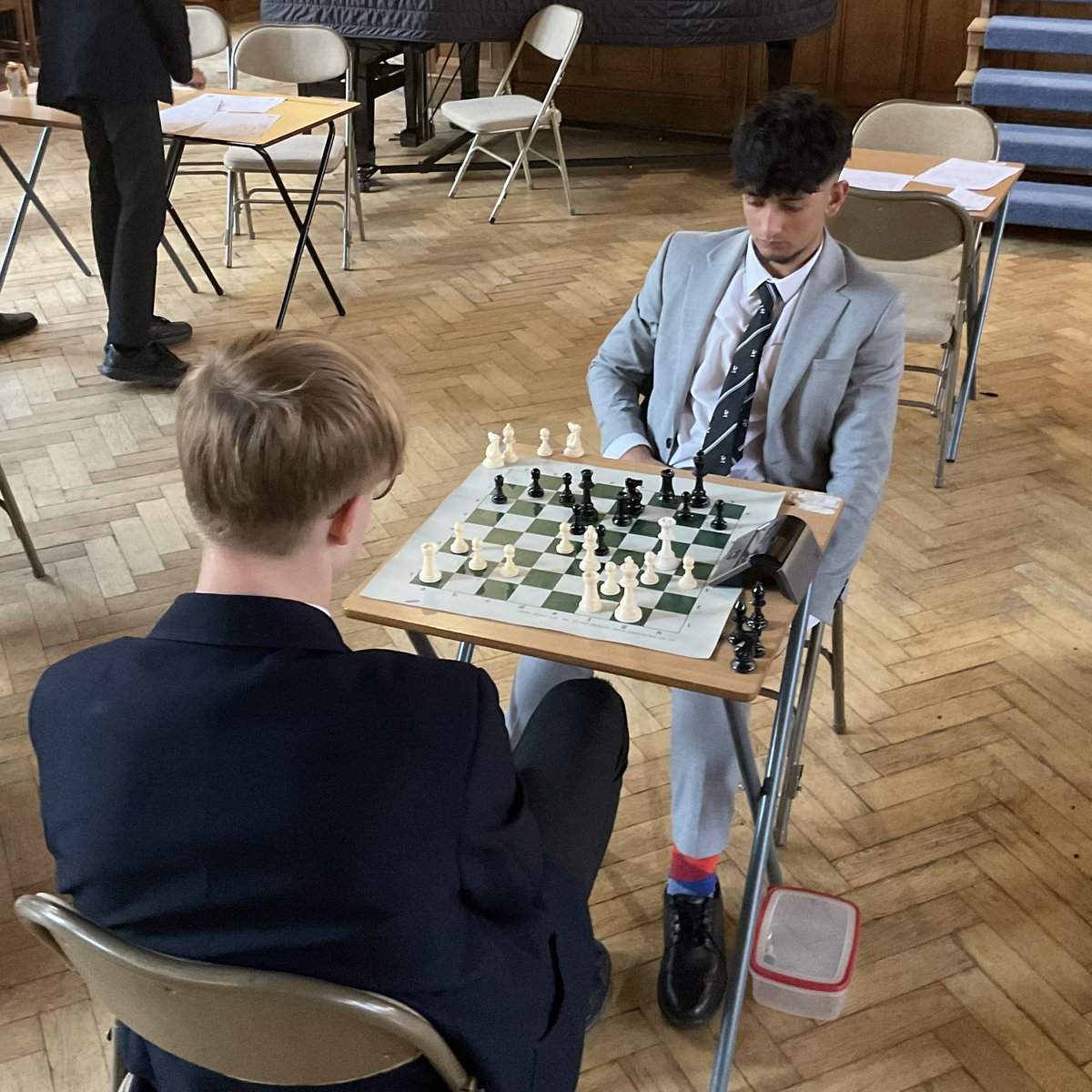School Captain, Amrit playing in the <a href="/BSBDChess/">Senior Boys Chess at Bolton School</a> A team for the 7th year in a row. Legal moves always. Legal socks sometimes.