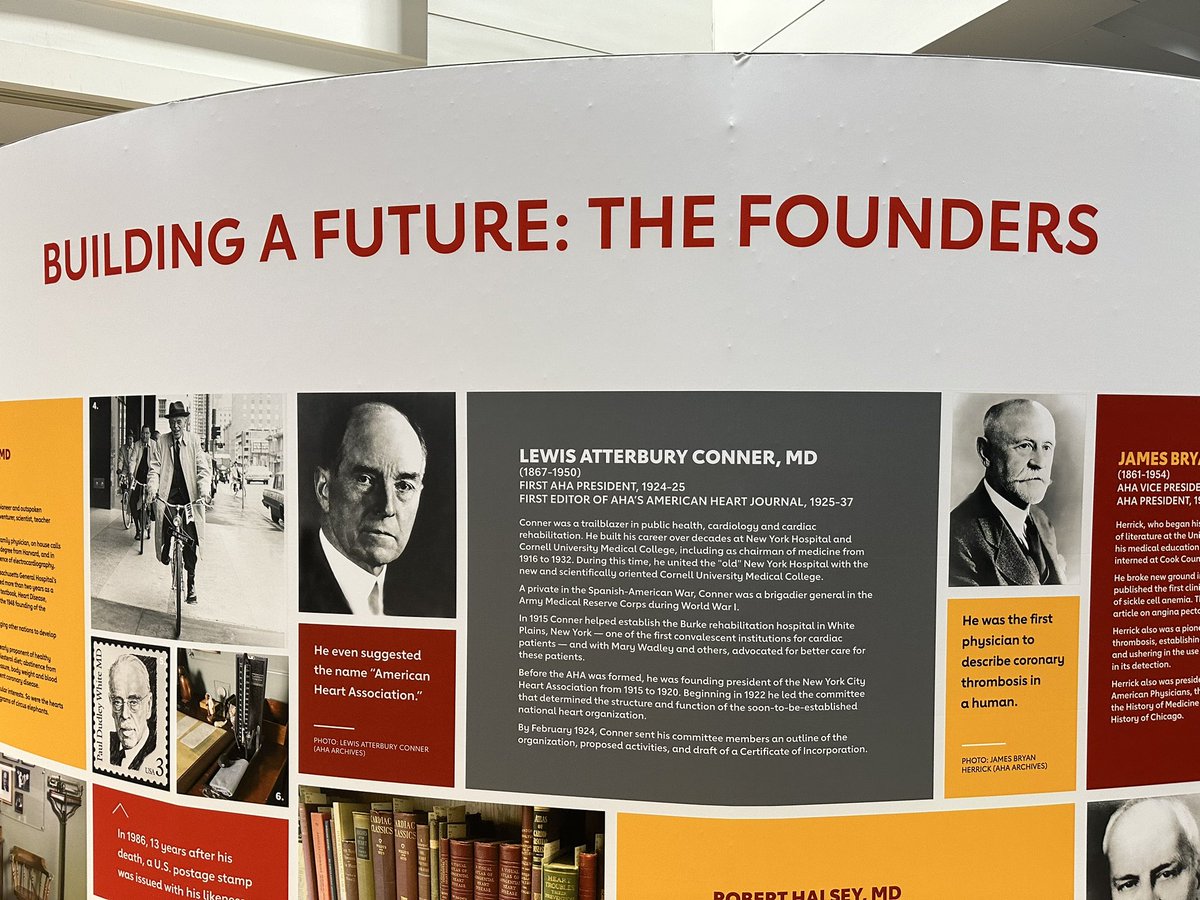 Robert Harrington (@heartbobh) on Twitter photo Went over to convention center to pick up my #AHA badge. Was fun to see this display celebrating 100 years <a href="/American_Heart/">American Heart Association</a> One of the 6 founders was Lewis Conner, 2nd chair medicine <a href="/WeillCornell/">Weill Cornell Medicine</a> Went over to convention center to pick up my #AHA badge. Was fun to see this display celebrating 100 years <a href="/American_Heart/">American Heart Association</a> One of the 6 founders was Lewis Conner, 2nd chair medicine <a href="/WeillCornell/">Weill Cornell Medicine</a>