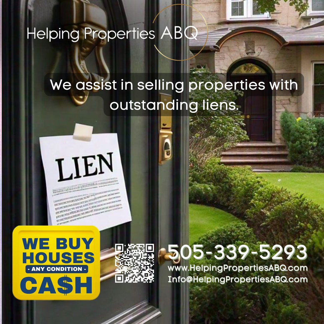 PiruGroup's tweet image. ⚖️ Facing liens on your property? Don’t worry—we’re here to help you resolve issues and sell your property hassle-free. 

Get help today! 
📞 505.339.5293
✉️ Info@HelpingPropertiesABQ.com
🌐 HelpingPropertiesABQ.com

#LienResolution #HelpingProperties #WeBuyHouses