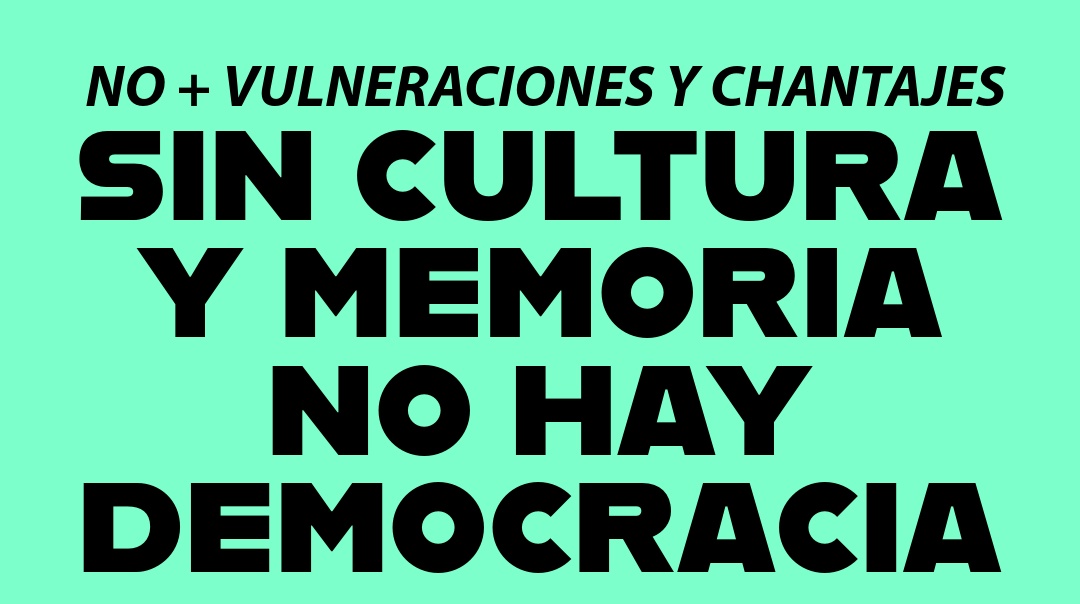 MemorialdePaine's tweet photo. Sin cultura y memoria no hay democracia. https://t.co/8S3jzrl2lK