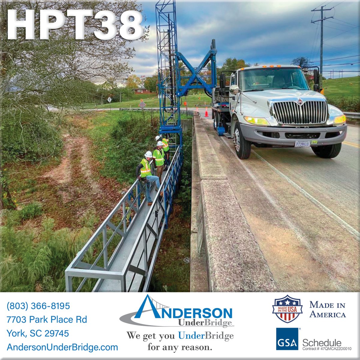 Anderson_UB's tweet image. Transfer comfortably onto your next #AndersonUnderBridge #HydraPlatform with our Tower Separation System. Our TSS expands &amp;amp; contracts to deliver safe #UnderBridgeAccess over wide shoulders and bridge rails so crews can spread out, work efficiently, and stay on schedule.