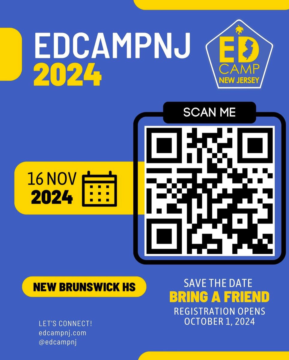 David Walker (@mrwalkerlps) on Twitter photo Who’s going too?!? Let me know! EdCampNJ is one of my favorite FREE events of the year, and I can’t wait for this Saturday! If you’re an educator, I highly recommend it! #edcampnj Who’s going too?!? Let me know! EdCampNJ is one of my favorite FREE events of the year, and I can’t wait for this Saturday! If you’re an educator, I highly recommend it! #edcampnj
